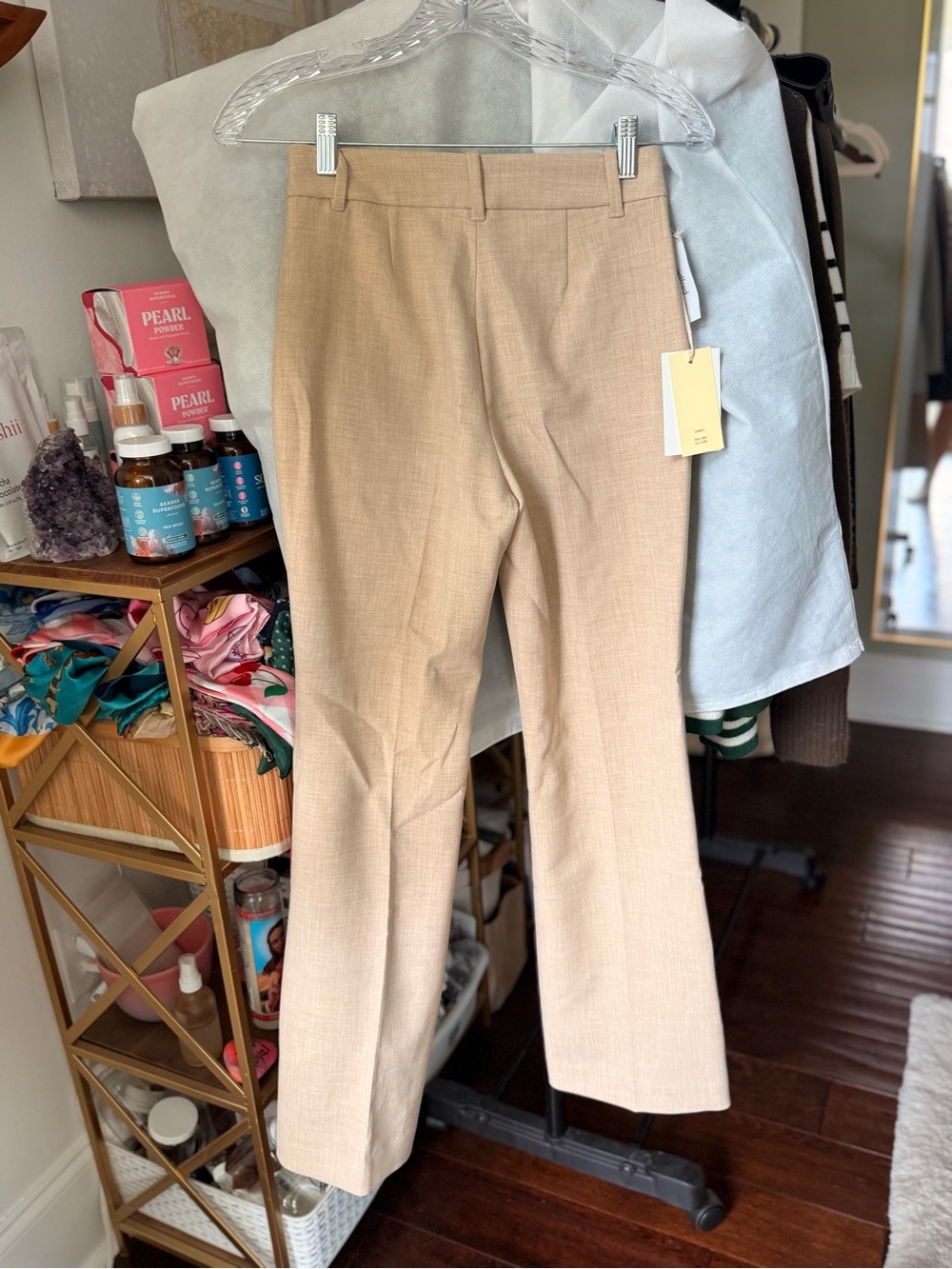 Aritzia Wilfred High Rise Flare Beige Cabaret Pants - Picture 5 of 5